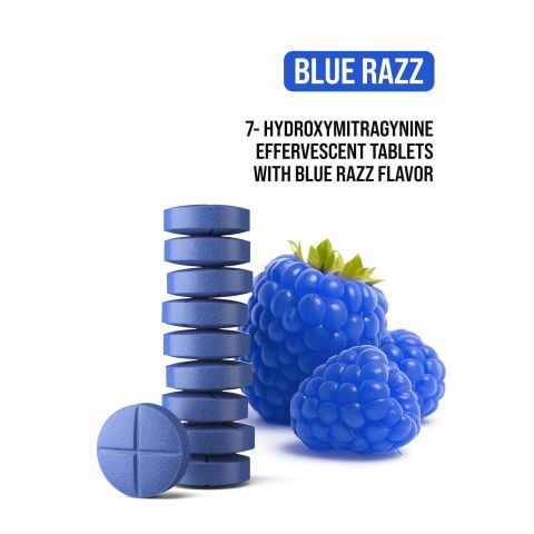 50mg 7-Hydroxy Effervescent Tablets - Blue Razz - Simply Tabs - Thumbnail 4