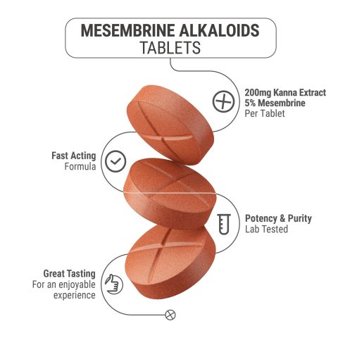 200mg Kanna Extract 5% Mesembrine Tablets - Peach - Simply Tabs - Thumbnail 5