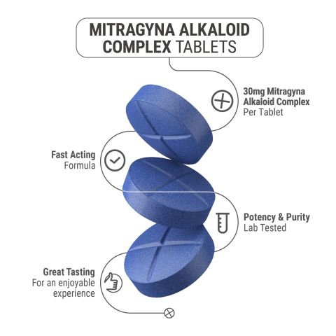 30mg Mitragyna Alkaloid Complex Tablets - Blue Razz - Simply Tabs - Thumbnail 5